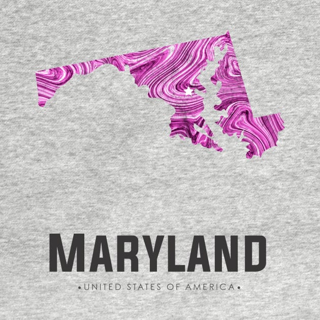 Maryland state map abstract pink by StudioGrafiikka